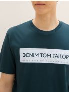 1043491-10362 Tom Tailor póló logó nyomattal (sötét oromzöld)