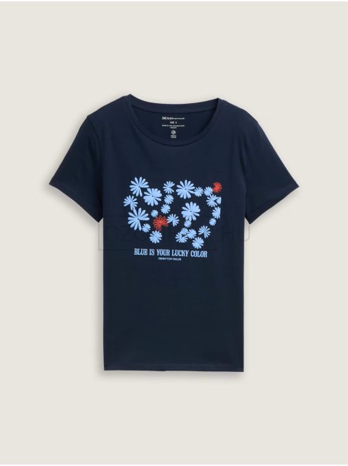 1045417-10668 Tom Tailor pamut felső nyomattal (pilótakék)