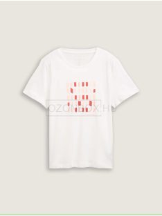   1045534-10332 Tom Tailor pamut felső nyomattal (törtfehér)