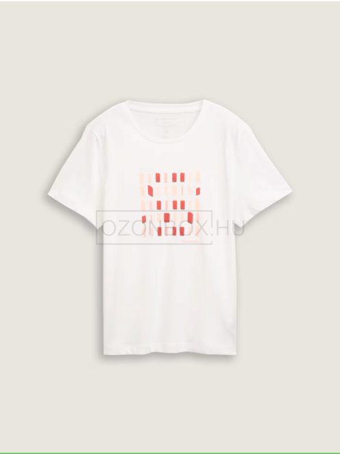 1045534-10332 Tom Tailor pamut felső nyomattal (törtfehér)