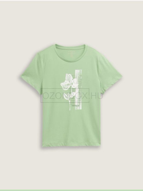 1045534-37116 Tom Tailor pamut felső nyomattal (tiszta zöld)