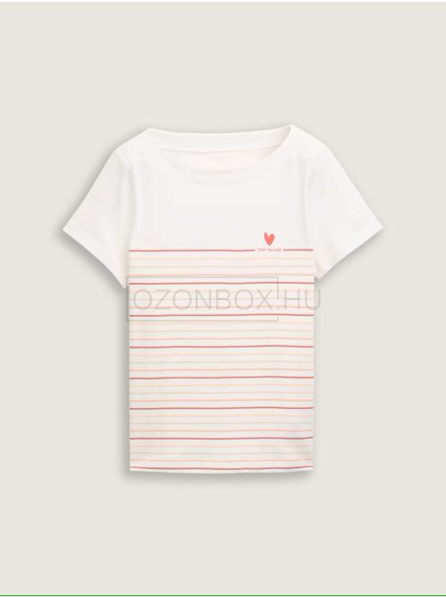 1045544-10320 Tom Tailor pamut felső nyomattal (puha, tiszta fehér)