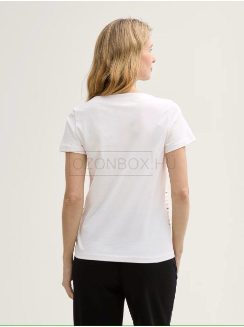 1045544-10320 Tom Tailor pamut felső nyomattal (puha, tiszta fehér)