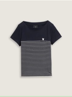   1045544-10668 Tom Tailor pamut felső nyomattal (pilótakék)