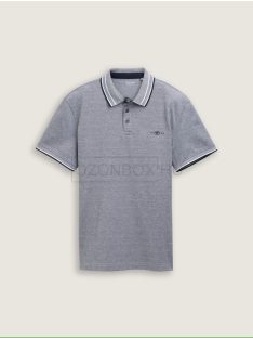   1045629-24571 Tom Tailor galléros póló (kéttónusú tengerészkék-fehér piké)