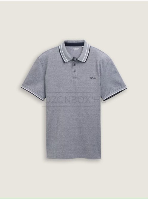 1045629-24571 Tom Tailor galléros póló (kéttónusú tengerészkék-fehér piké)