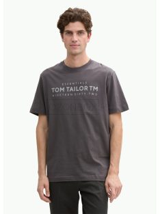   1045631-10899 Tom Tailor póló logó nyomattal (aszfalt szürke)