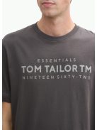 1045631-10899 Tom Tailor póló logó nyomattal (aszfalt szürke)