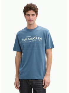   1045631-36985 Tom Tailor póló logó nyomattal (misztikus kék)