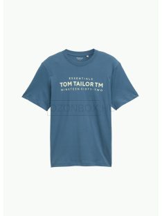   1045631-36985 Tom Tailor póló logó nyomattal (misztikus kék)