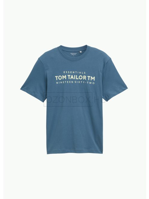 1045631-36985 Tom Tailor póló logó nyomattal (misztikus kék)