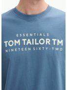 1045631-36985 Tom Tailor póló logó nyomattal (misztikus kék)