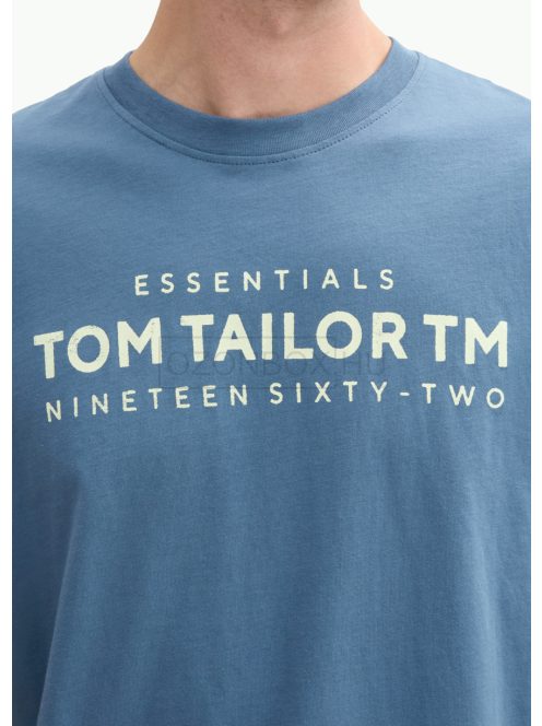 1045631-36985 Tom Tailor póló logó nyomattal (misztikus kék)