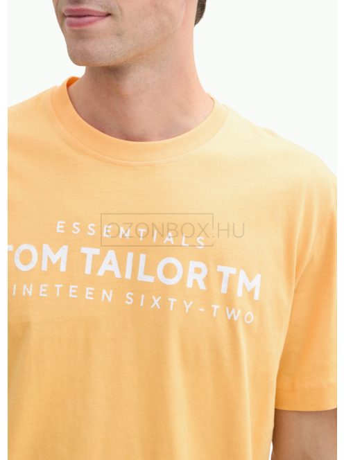 1045631-37103 Tom Tailor póló logó nyomattal (barackos narancs)