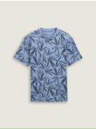 1045699-37611 Tom Tailor férfi rövid ujjú mintás póló (galambkék tonális levél design)