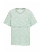 1046128-38009 Tom Tailor férfi rövid ujjú mintás póló (menta trópusi levélminta)