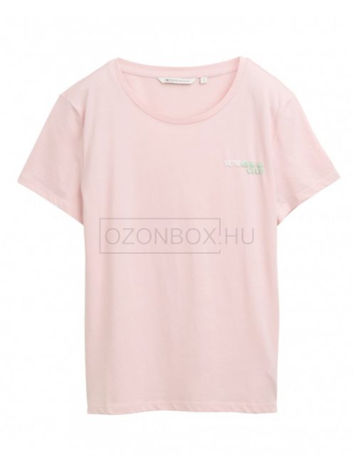 1046576-34022 Tom Tailor pamut felső nyomattal (világos babarózsaszín)
