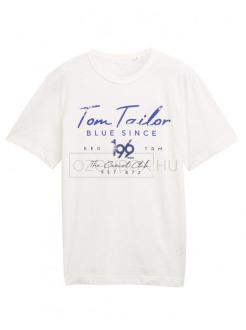 1046715-10332 Tom Tailor férfi rövid ujjú póló (fehér)