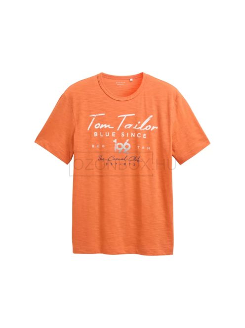 1046715-37755 Tom Tailor férfi rövid ujjú póló (tégla narancs)