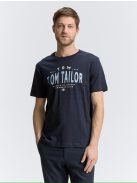 1046756-10668 Tom Tailor póló logó nyomattal (pilótakék)