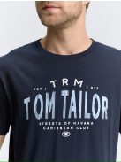 1046756-10668 Tom Tailor póló logó nyomattal (pilótakék)