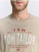 1046756-11032 Tom Tailor póló logó nyomattal (kesudió bézs)