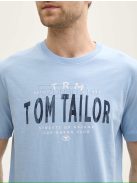 1046756-21068 Tom Tailor póló logó nyomattal (világos púderkék)