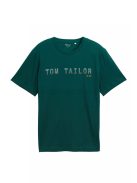 1046789-10413 Tom Tailor póló logó nyomattal (zöld)