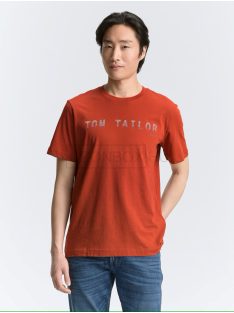   1046789-14302 Tom Tailor póló logó nyomattal (bársonyvörös)