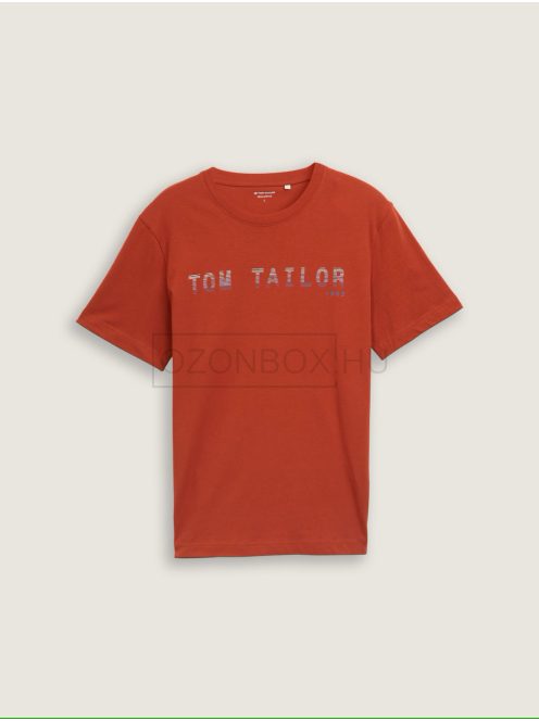 1046789-14302 Tom Tailor póló logó nyomattal (bársonyvörös)