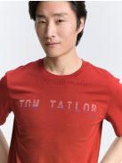 1046789-14302 Tom Tailor póló logó nyomattal (bársonyvörös)