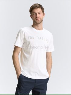 1046789-20000 Tom Tailor póló logó nyomattal (fehér)