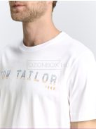 1046789-20000 Tom Tailor póló logó nyomattal (fehér)
