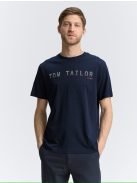 1046789-10668 Tom Tailor póló logó nyomattal (pilótakék)