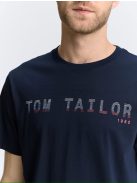 1046789-10668 Tom Tailor póló logó nyomattal (pilótakék)