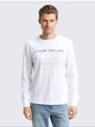 1047769-20000 Tom Tailor hosszú ujjú póló szöveges nyomattal (fehér)