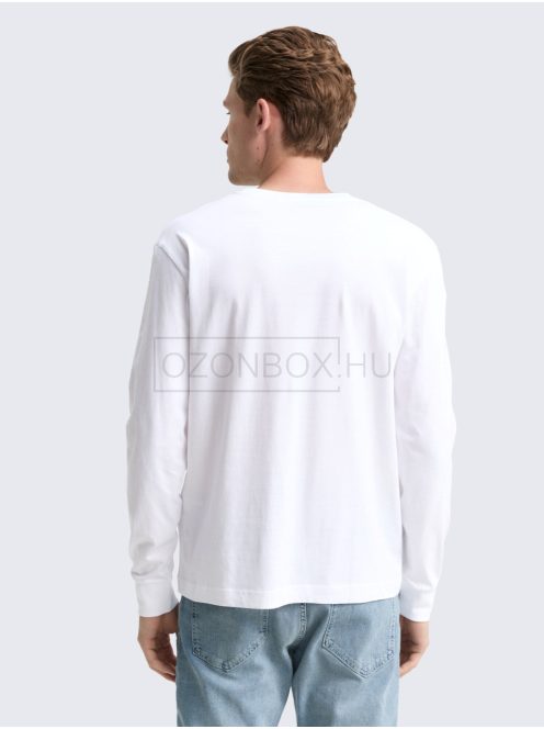 1047769-20000 Tom Tailor hosszú ujjú póló szöveges nyomattal (fehér)