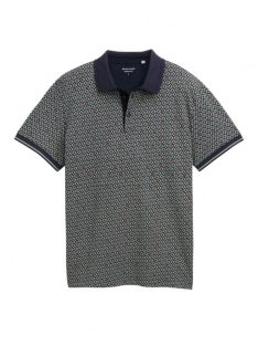   1047770-38443 Tom Tailor mintás galléros póló (pilótakék mintás)