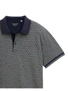   1047770-38443 Tom Tailor mintás galléros póló (pilótakék mintás)