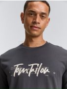 1047773-10899 Tom Tailor póló logó nyomattal (aszfaltszürke)