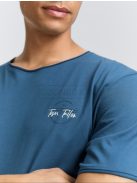 1047774-38224 Tom Tailor póló logó nyomattal (valódi pávakék)