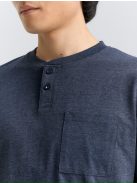 1047776-19024 Tom Tailor Henley póló mellzsebbel (pilótakék fehér melange)