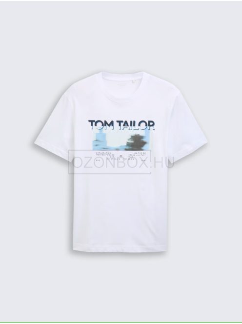 1047778-20000 Tom Tailor fotónyomott póló (fehér)