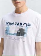 1047778-20000 Tom Tailor fotónyomott póló (fehér)