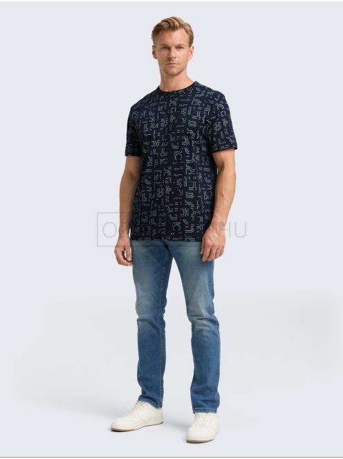 1047794-38525 Tom Tailor póló teljes felületű nyomtatással (sötétkék szabálytalan kialakítás)