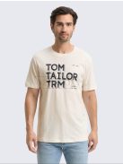 1047795-10348 Tom Tailor póló logó nyomattal (gardénia fehér)