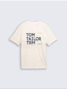 1047795-10348 Tom Tailor póló logó nyomattal (gardénia fehér)