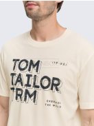 1047795-10348 Tom Tailor póló logó nyomattal (gardénia fehér)