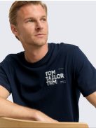 1047795-10668 Tom Tailor póló logó nyomattal (pilótakék)