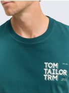 1047795-14171 Tom Tailor póló logó nyomattal (jáspisz zöld)